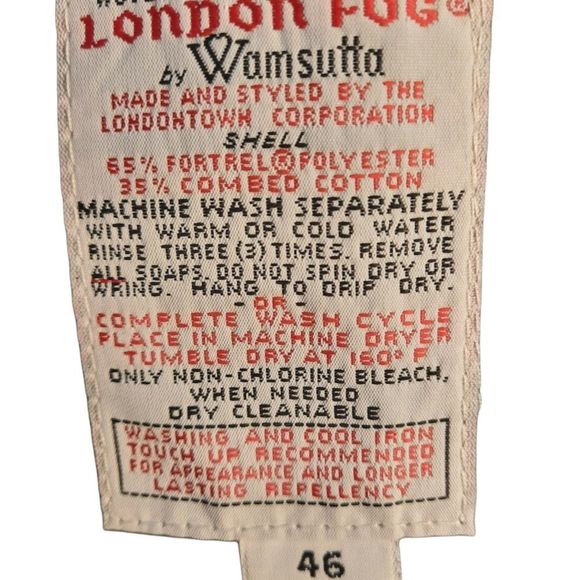 London Fog Mens Trench coat,  Size 46 regular Long Gray - Picture 15 of 15